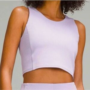 lululemon athletica softstreme Light Purple Ribbed Crop Top